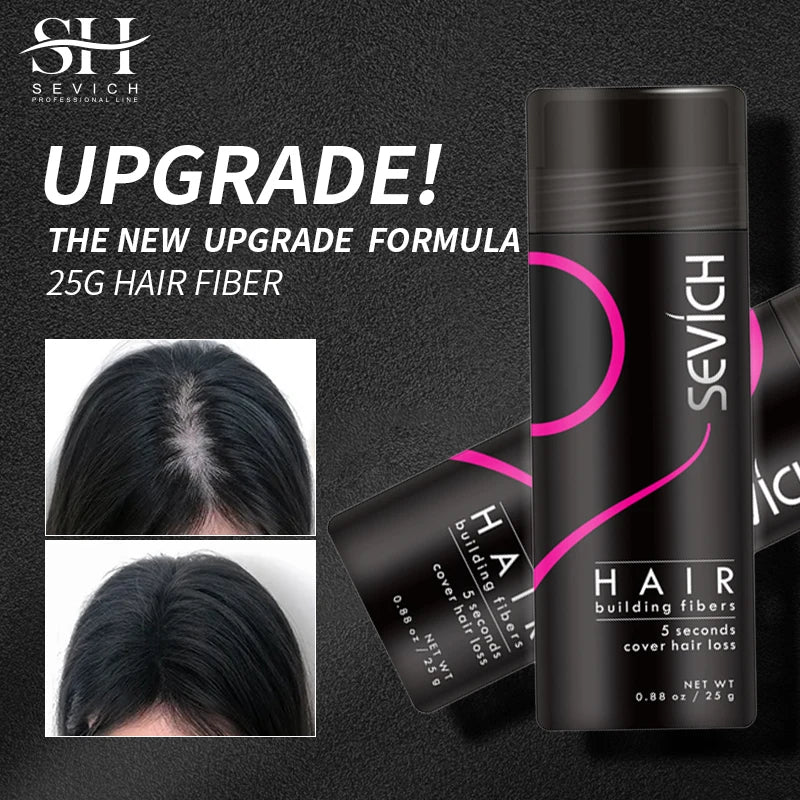 Sevich Hair Fiber Building Thin Loss Concealer Spray Refill Keratin Fibers Hair Powder Styling 25g 10 Colors Anti Hair Loss