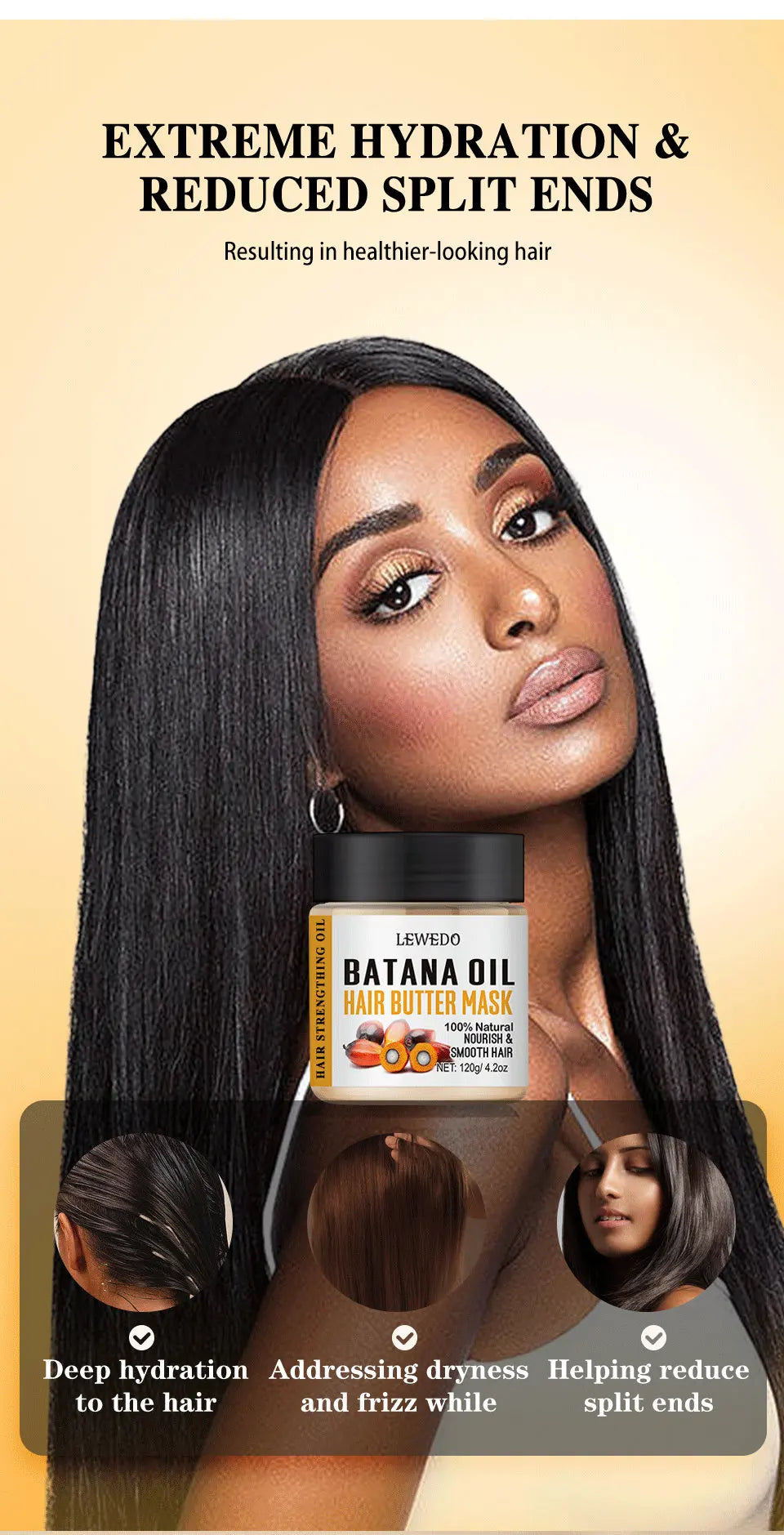 100% Pure Batana Hair Care Oil Hair Growth Oil For Natural Treatment Nourish Reduce Hair Loss Anti-Breakage Hair Thickn Products